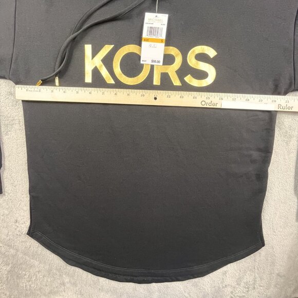 Michael Kors Hoodie Men's Small Black Spell Out Streetwear Preppy QF451NE4MT - Picture 5 of 14